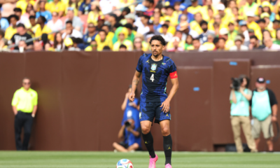 CLEVELAND, OHIO - JUNE 06: Marquinhos of Brazil controls the ball during the international friendly match between Brazil and Egypt at Huntington Bank Field on June 06, 2026 in Cleveland, Ohio. (Photo by Kirk Irwin/Getty Images)