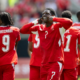 Switzerland's forward #7 Breel Embolo (C) celebrates scoring his team's first goal during a friendly football match between Switzerland and Jordan ahead of the 2026 FIFA World Cup football tournament at the Kybunpark stadium in St. Gallen on May 31, 2026. (Photo by Ennio LEANZA / AFP via Getty Images)