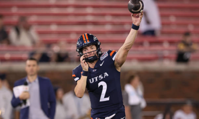 DALLAS, TEXAS - DECEMBER 26: Owen McCown #2 of the UTSA Roadrunners warms up prior to the 2025 SERVPRO First Responder Bowl against the FIU Panthers at Gerald J. Ford Stadium on December 26, 2025 in Dallas, Texas. (Photo by Sam Hodde/Getty Images)