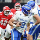 LAS VEGAS, NEVADA - OCTOBER 11: Liam Szarka #9 of the Air Force Falcons runs the ball against the UNLV Rebels in the first quarter of the game at Allegiant Stadium on October 11, 2025 in Las Vegas, Nevada. (Photo by Ian Maule/Getty Images)