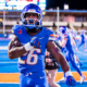 BOISE, ID - OCTOBER 11: Boise State Broncos running back Sire Gaines (26) celebrates after a rushing touchdown during a college football game between the New Mexico Lobos and the Boise State Broncos on October 11, 2025, at Albertsons Stadium in Boise, ID. (Photo by Tyler Ingham/Icon Sportswire via Getty Images)
