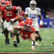 NEW ORLEANS, LOUISIANA - JANUARY 01: Gunner Stockton #14 of the Georgia Bulldogs dives for a touchdown during the second quarter against the Ole Miss Rebels during the 2025 College Football Playoff Quarterfinal at the Allstate Sugar Bowl at Caesars Superdome on January 01, 2026 in New Orleans, Louisiana. (Photo by Jamie Squire/Getty Images)
