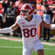 LINCOLN, NEBRASKA - OCTOBER 10: Charlie Becker #80 of the Indiana Hoosiers signals against the Nebraska Cornhuskers during the second half at Memorial Stadium on October 10, 2026 in Lincoln, Nebraska. (Photo by Steven Branscombe/Getty Images)